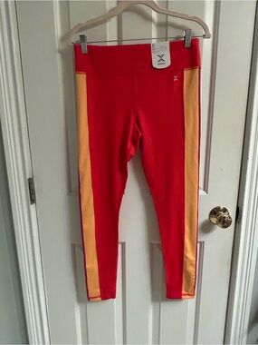 NWT-Girls' Xersion Red & Peach   Leggings